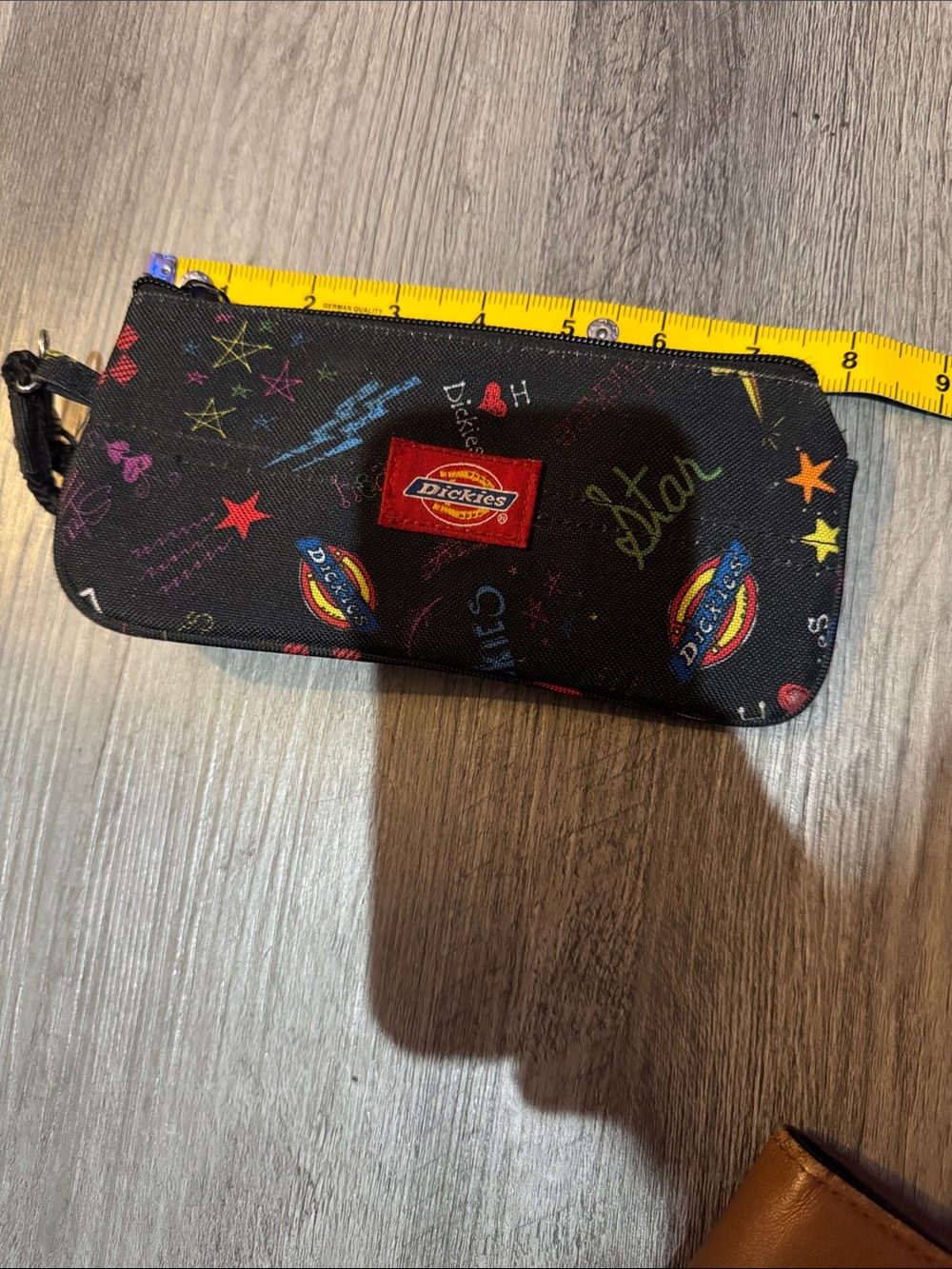 Dickies Black Pencil Pouch with Multicolor Star & Logo Print